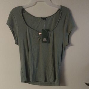 Wild Fable Women's Green Short Sleeve Top